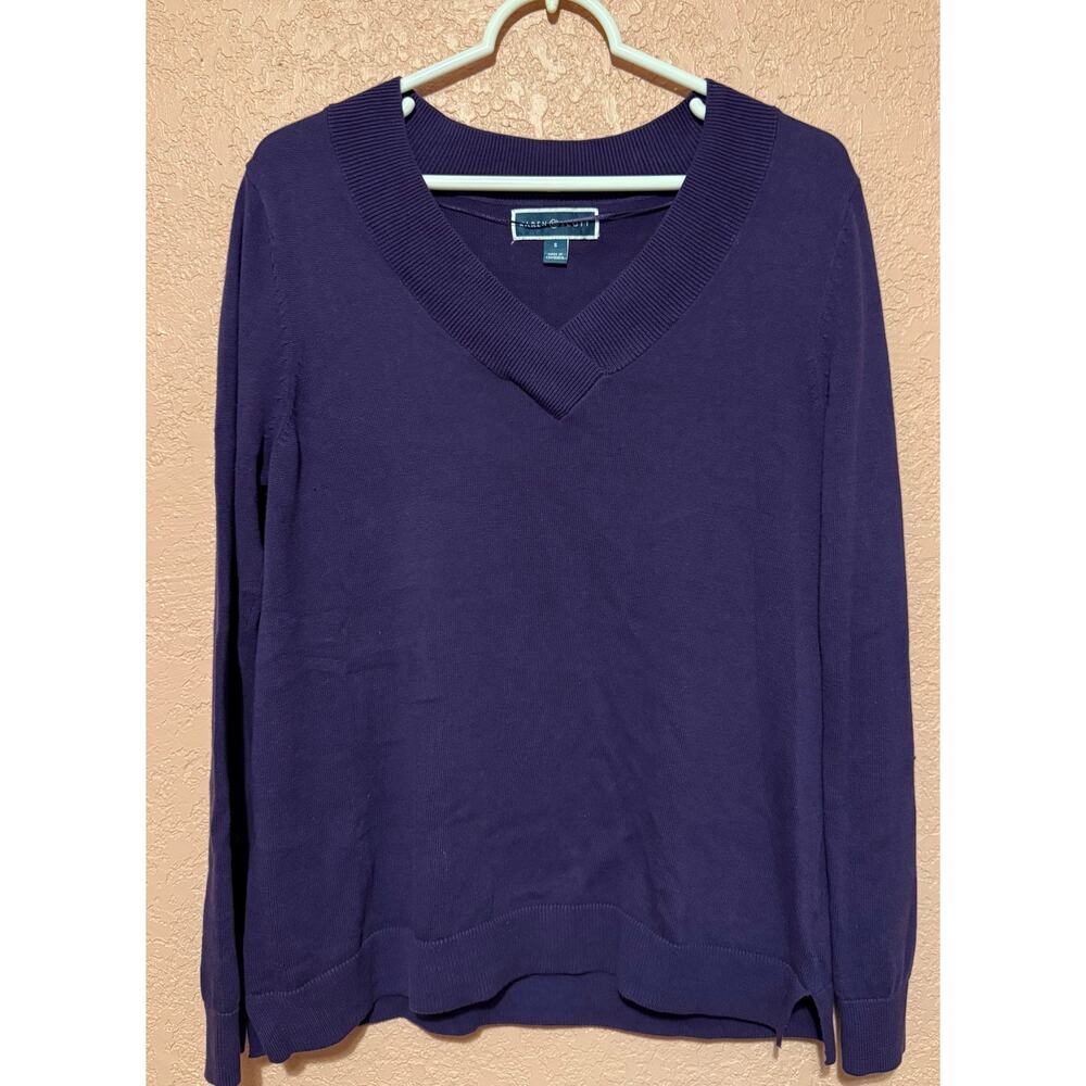Karen Scott Purple Preppy Fancy Pullover Sweater Golf Club Style Women S Chic